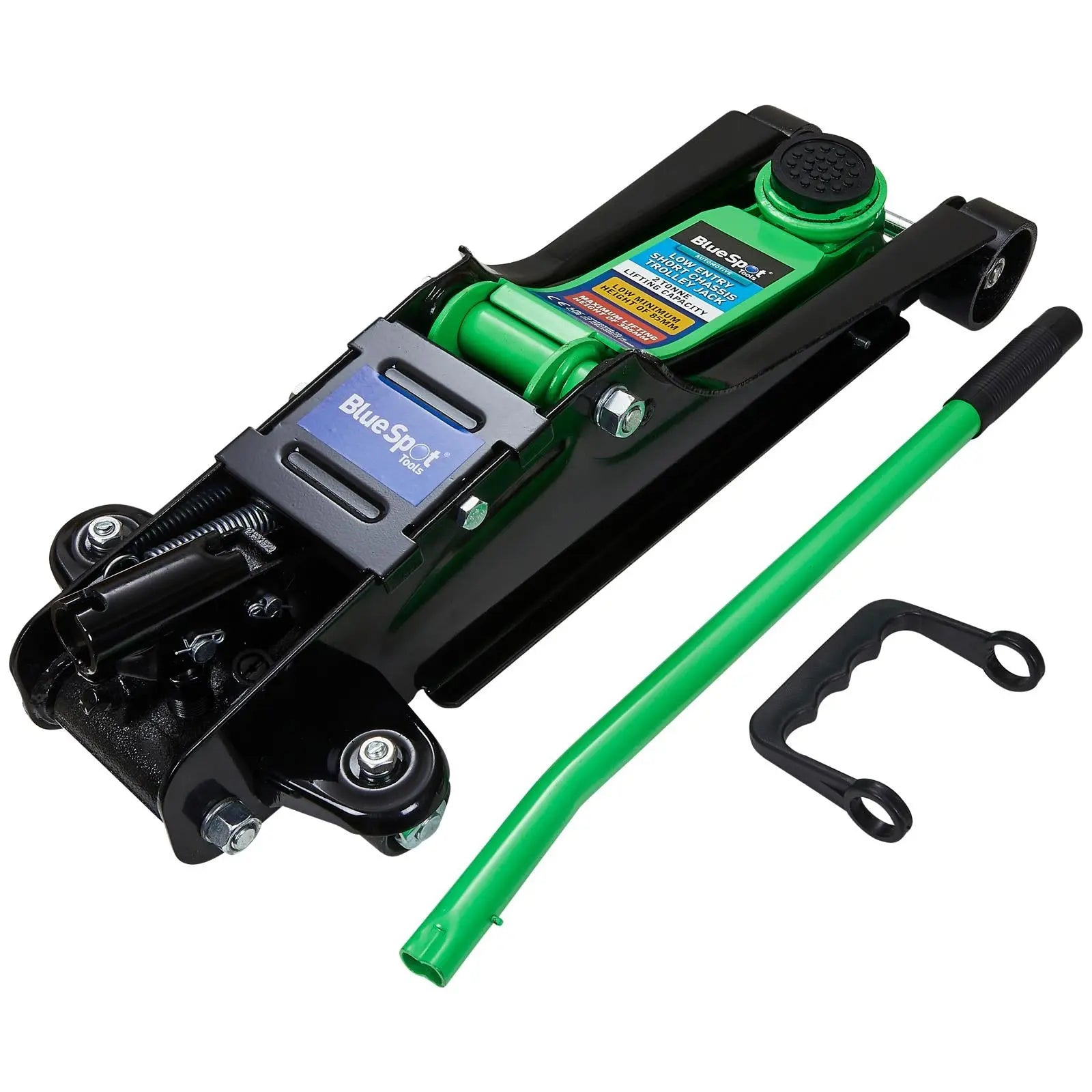BlueSpot Trolley Jack Low Entry Short Chassis 2 Tonne  White Rose Tools