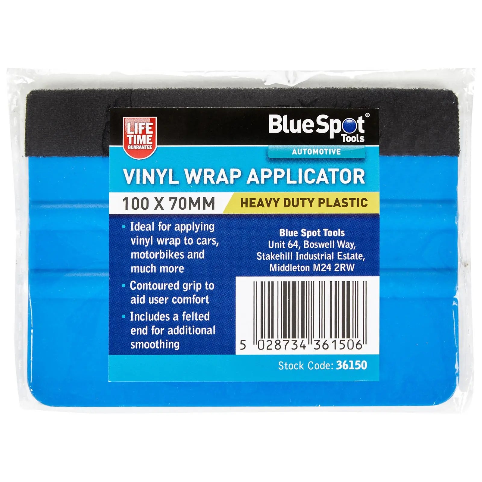 BlueSpot Vinyl Wrap Applicator 70 x 100mm  White Rose Tools