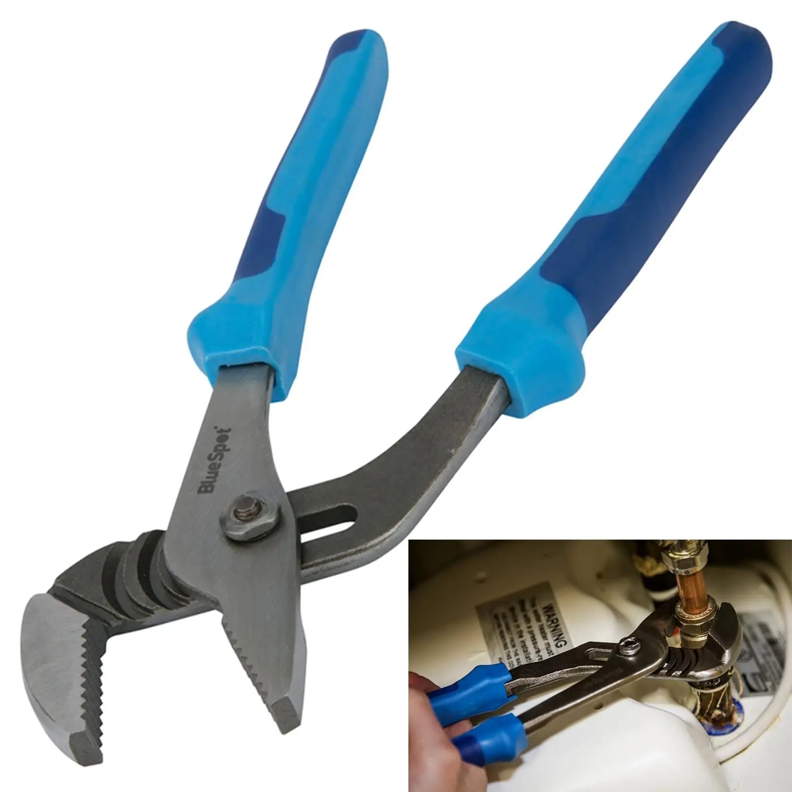 BlueSpot Water Pump Pliers Groove Joint  250mm 10" 32mm Jaw Capacity 