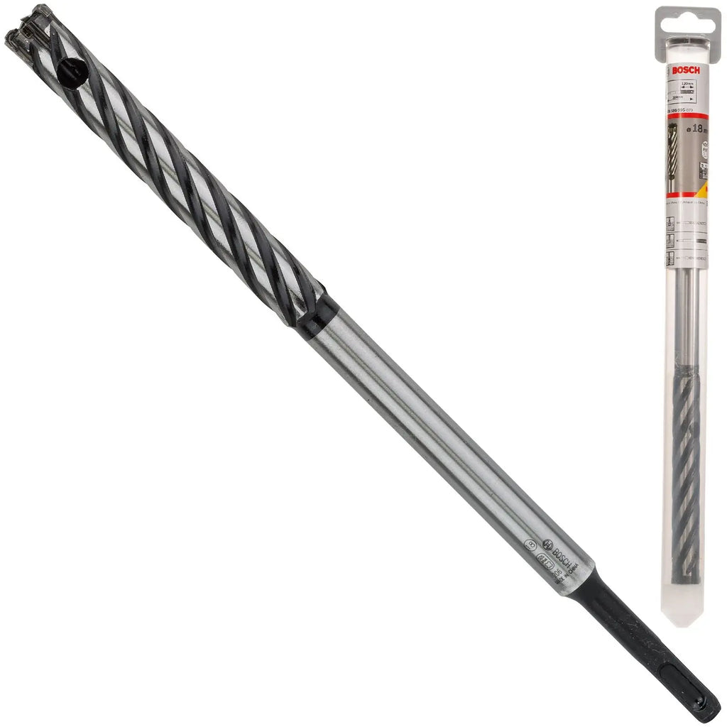 Bosch Rebar Cutter Drill Bit 4 Cutter SDS Plus 9 Reinforced Concrete 300mm 16-32mm (WL:120mm)  White Rose Tools