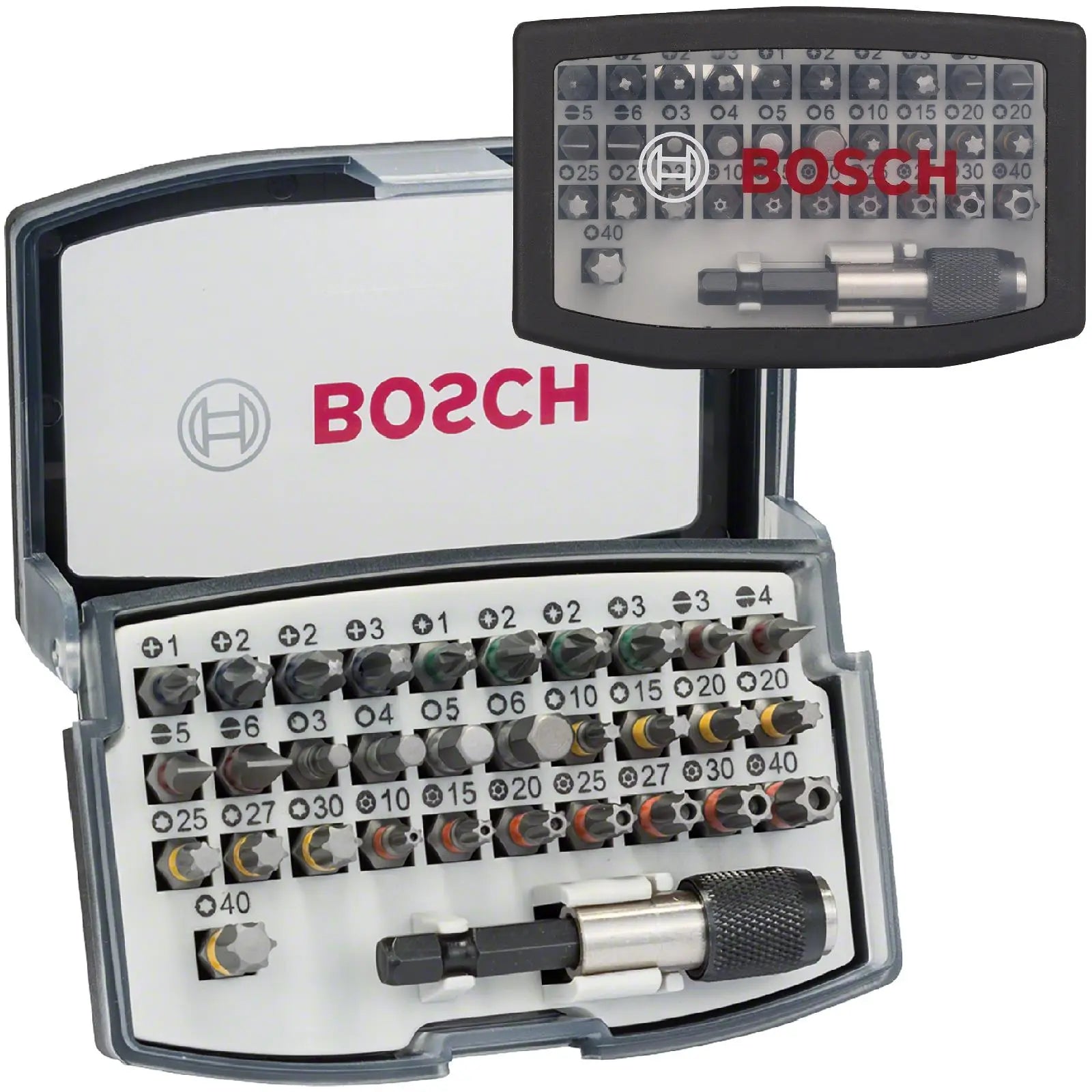 Bosch Screwdriver Bit Set 32 Piece Quick Change Bit Holder in Case  White Rose Tools