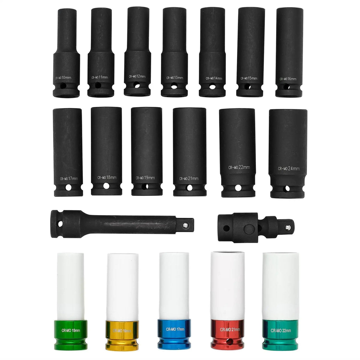 Bunker Impact Socket Set in EVA Foam Inlay 1/2" (20 Piece) 29717  White Rose Tools