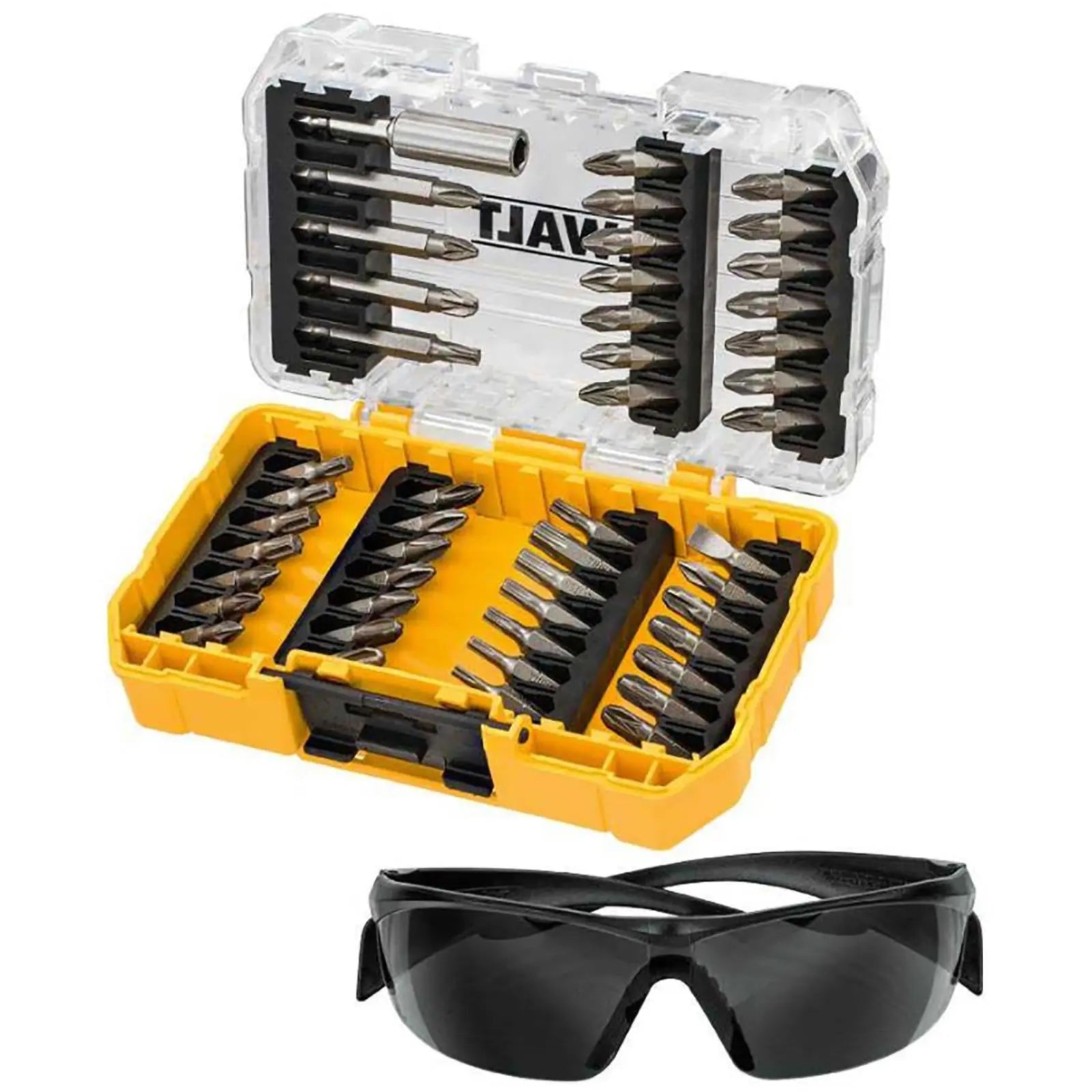 DeWalt Screwdriver Bit Set 47 Piece with Safety Glasses in Tough Case 