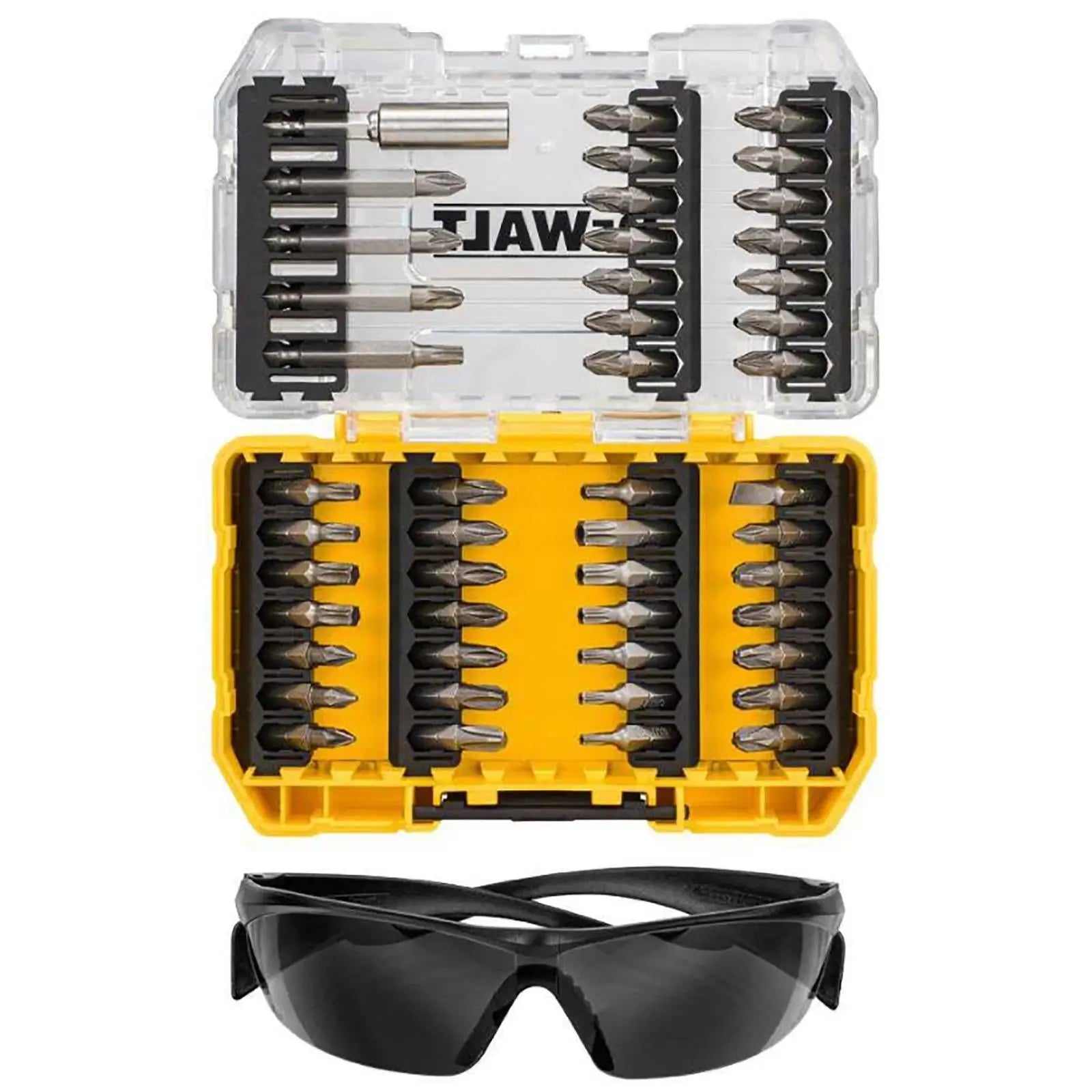 DeWalt Screwdriver Bit Set 47 Piece with Safety Glasses in Tough Case 