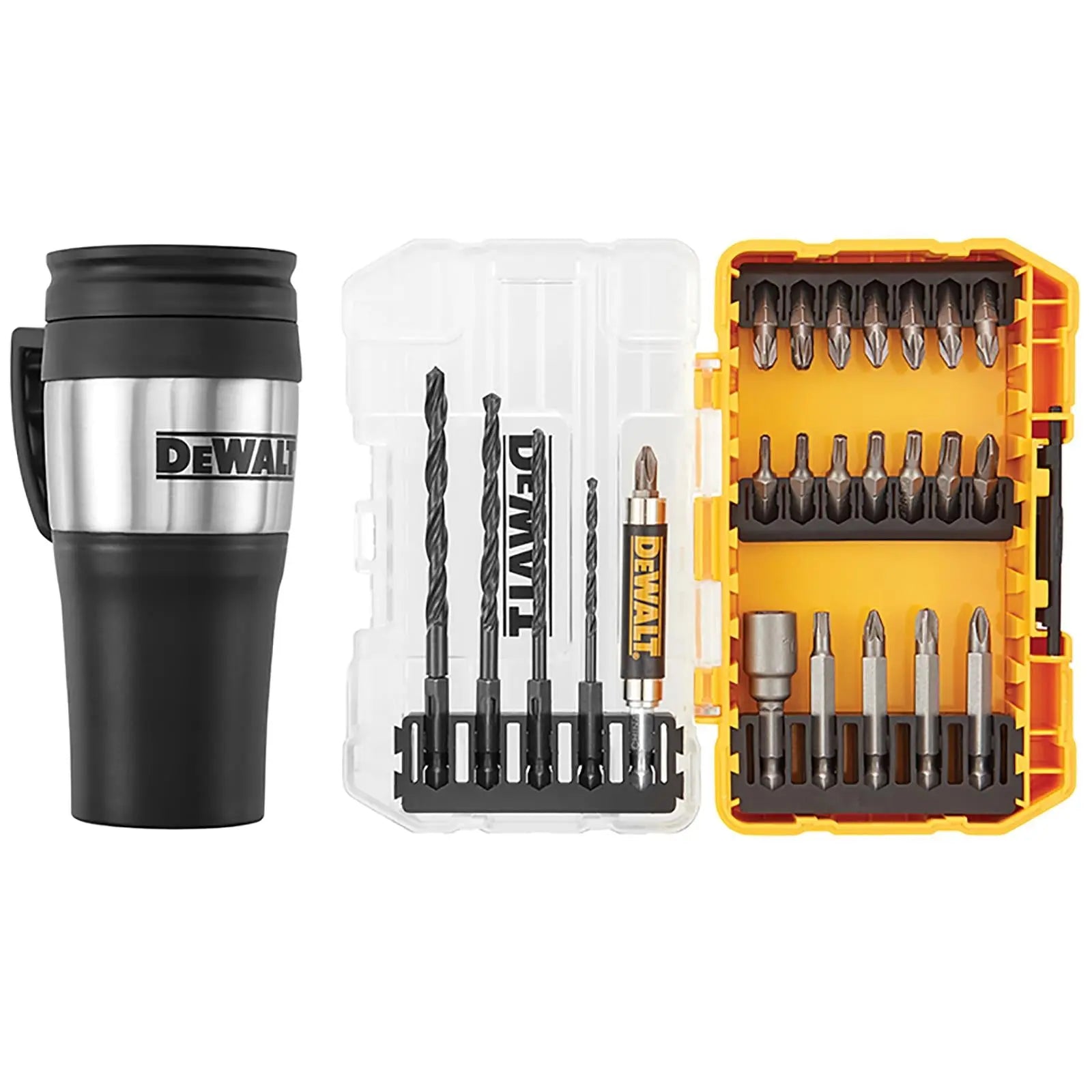 DeWalt Screwdriver and Drill Bit Set 25 Piece with Thermal Mug 