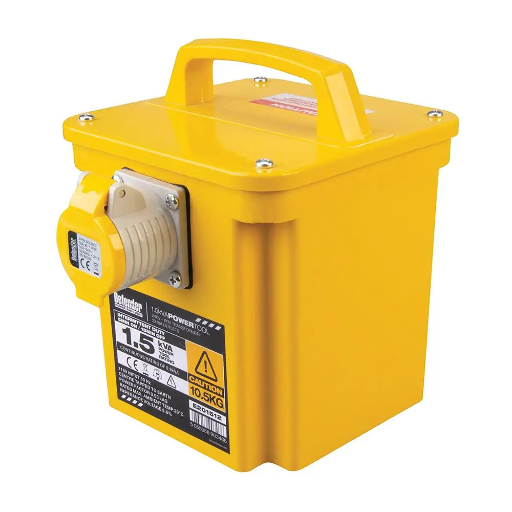 Defender 1.5kVA Transformer 16A 110V E201512  White Rose Tools