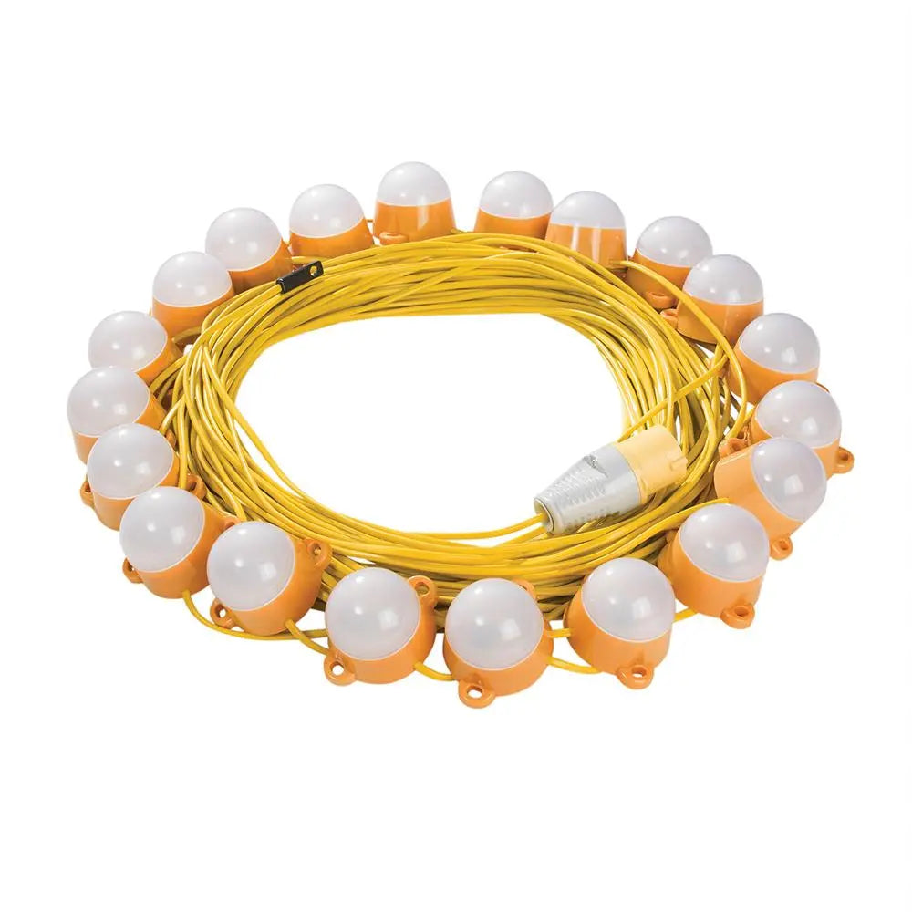 Defender 100W LED Encapsulated Festoon String Lights 50m 110V E89818  White Rose Tools