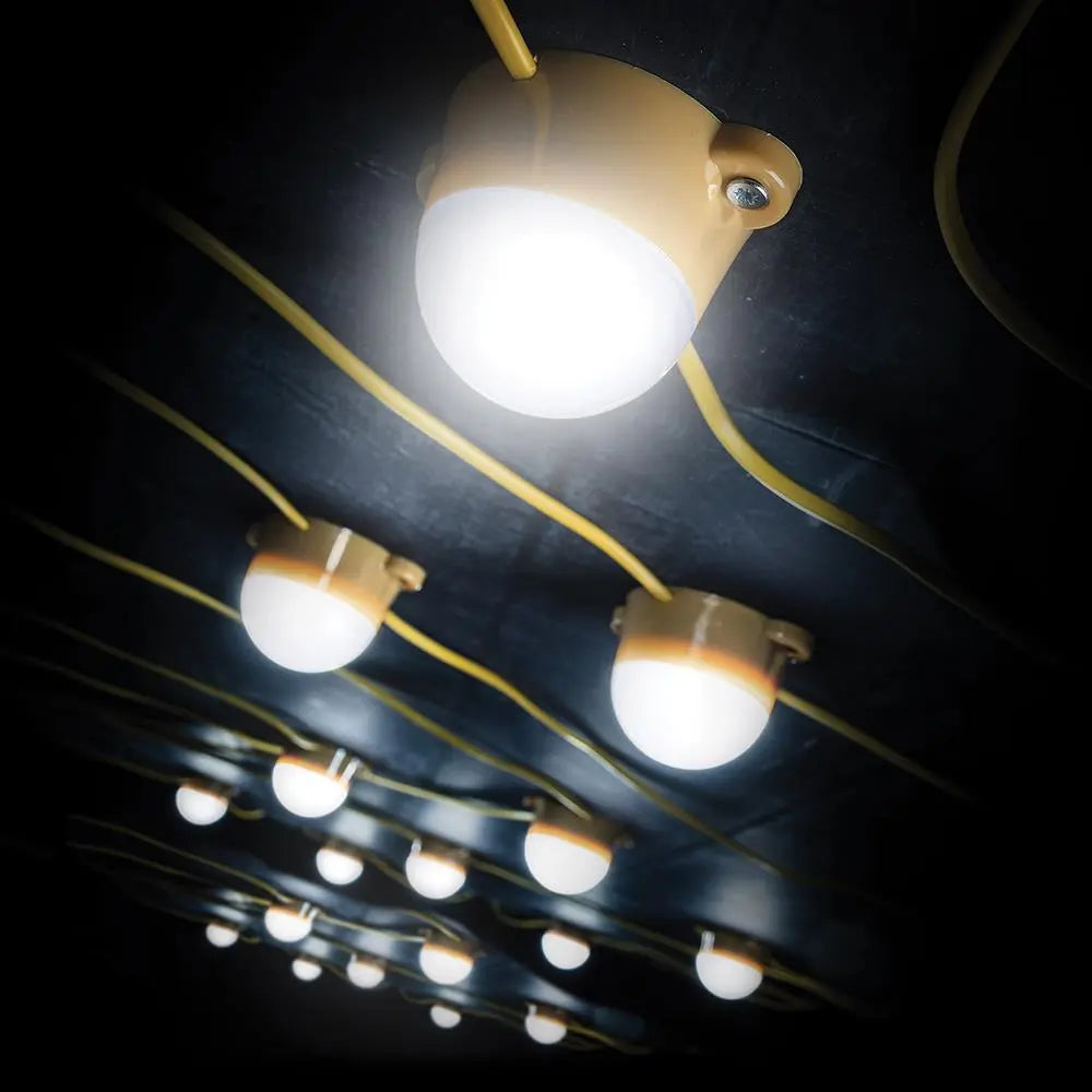 Defender 100W LED Encapsulated Festoon String Lights 50m 110V E89818  White Rose Tools