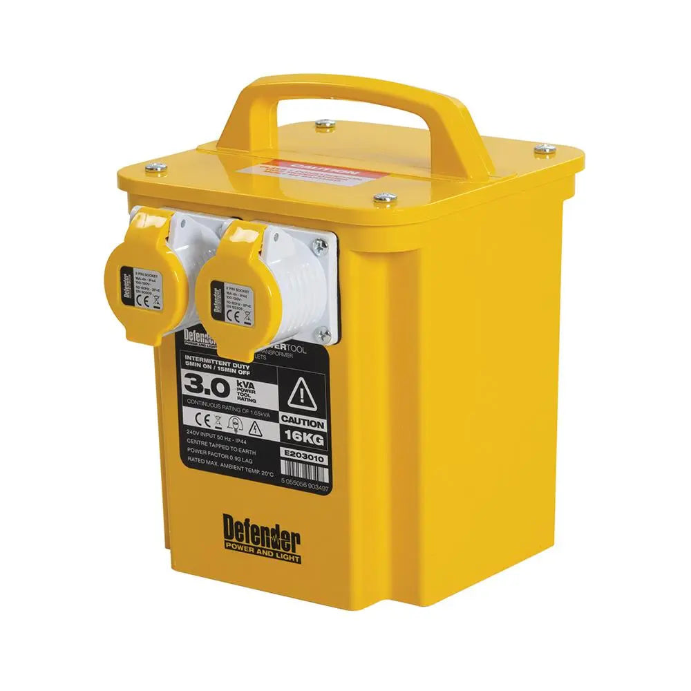 Defender 3kVA Portable Transformer 16A 110V E203010  White Rose Tools