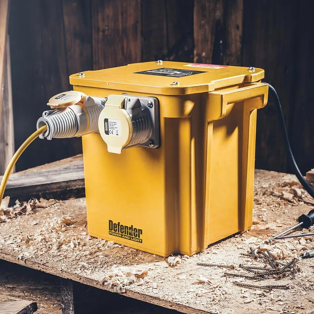 Defender 5kVA Portable Transformer 16A / 32A 110V E205042  White Rose Tools