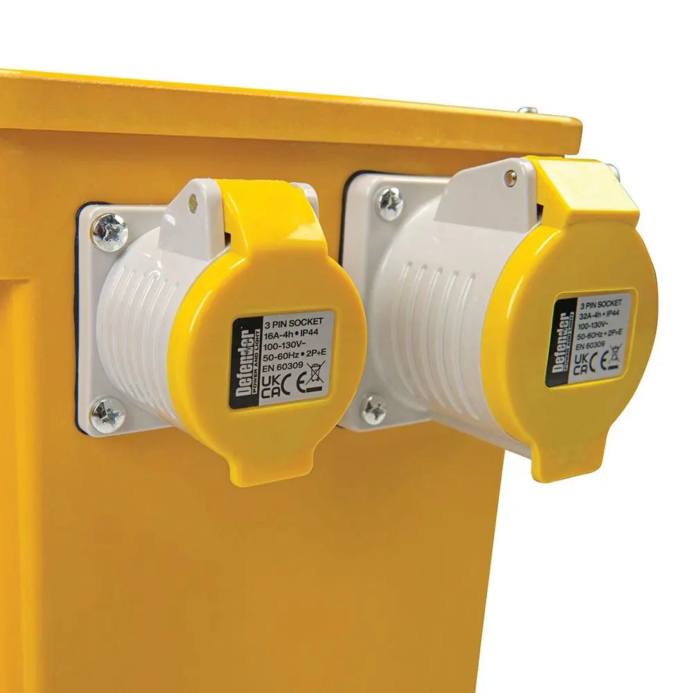 Defender 5kVA Portable Transformer 16A / 32A 110V E205042  White Rose Tools