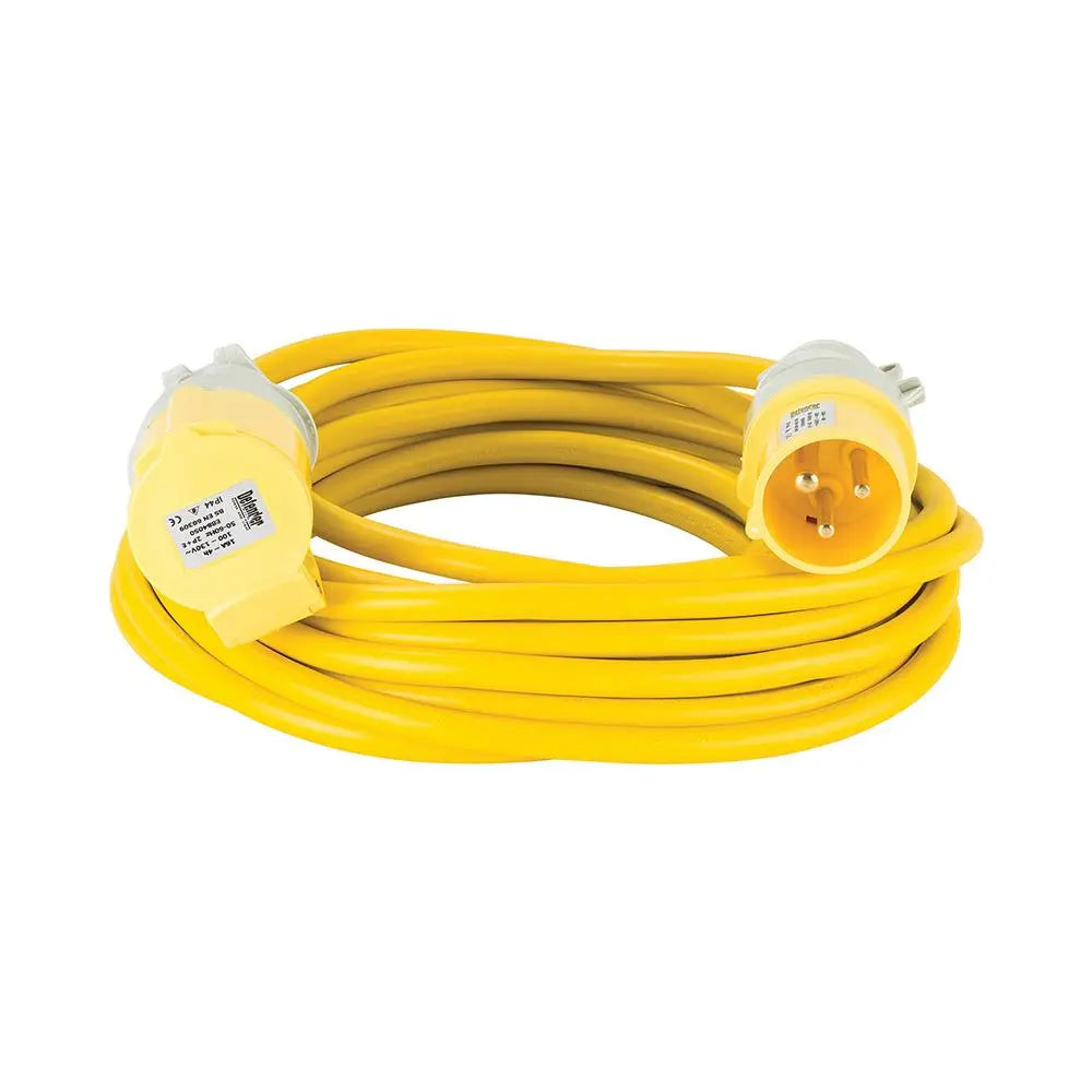 Defender Arctic Extension Lead Yellow 16A 2.5mm2 10m 110V E85123  White Rose Tools