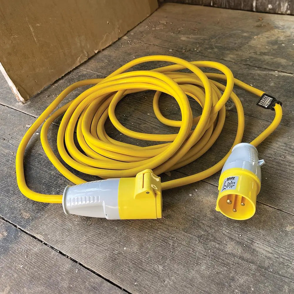 Defender Arctic Extension Lead Yellow 16A 2.5mm2 10m 110V E85123  White Rose Tools