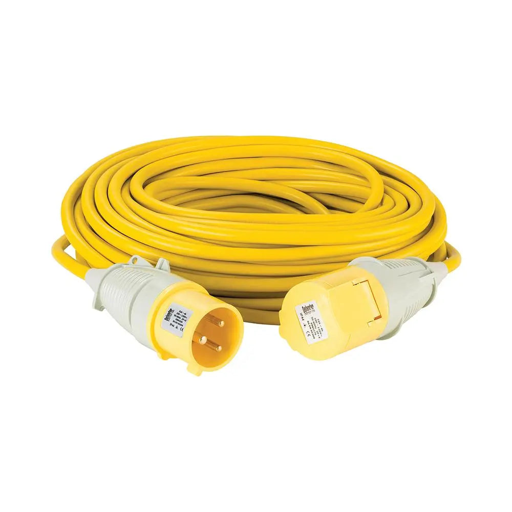 Defender Extension Lead  32A 4mm Cable Yellow 110V 25m 