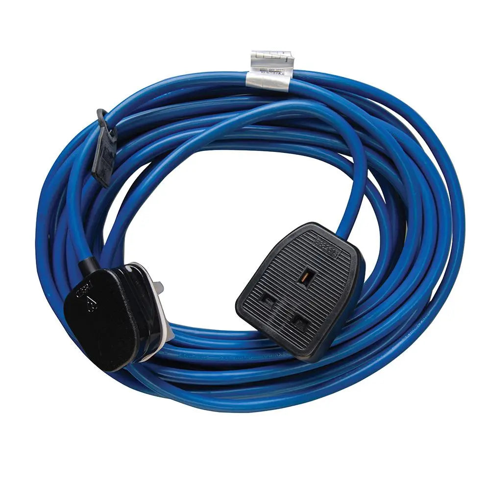 Defender Extension Lead Blue 1.5mm2 13A 10m 230V E85223  White Rose Tools