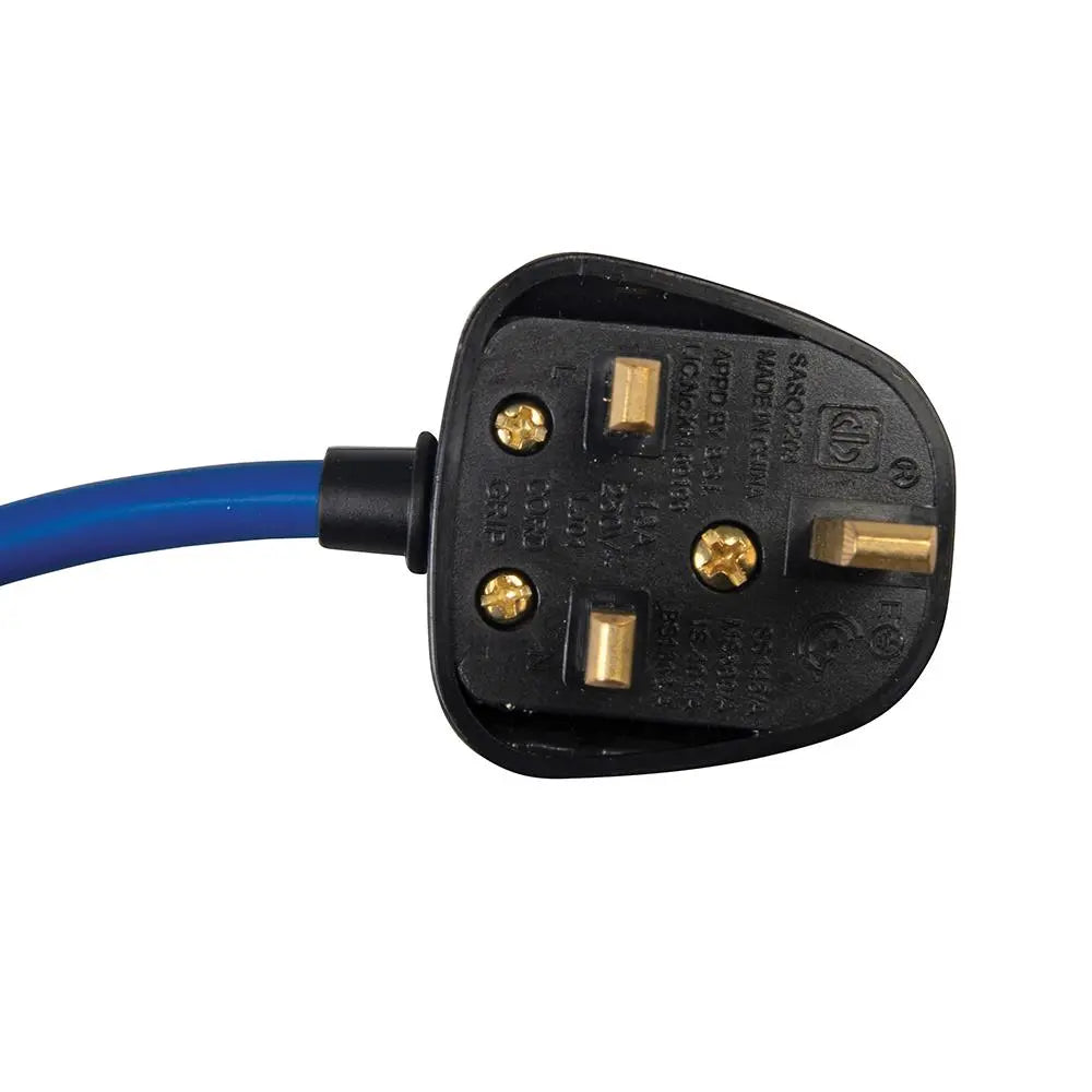 Defender Extension Lead Blue 1.5mm2 13A 10m 230V E85223  White Rose Tools