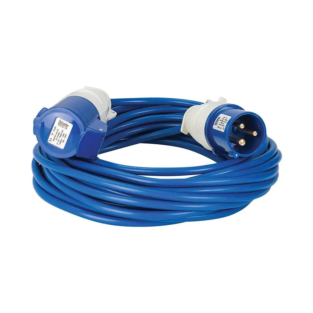 Defender Extension Lead Blue 2.5mm2 16A 14m 230V E85221  White Rose Tools