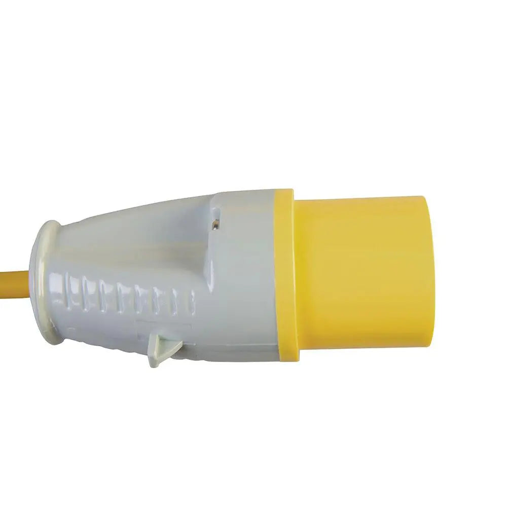 Defender Extension Lead Yellow 1.5mm2 16A 14m 110V E85111  White Rose Tools