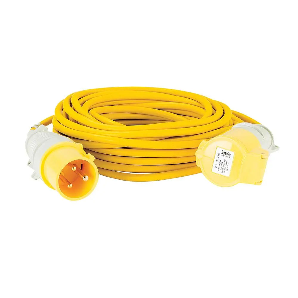 Defender Extension Lead Yellow 2.5mm2 32A 14m 110V E85235  White Rose Tools