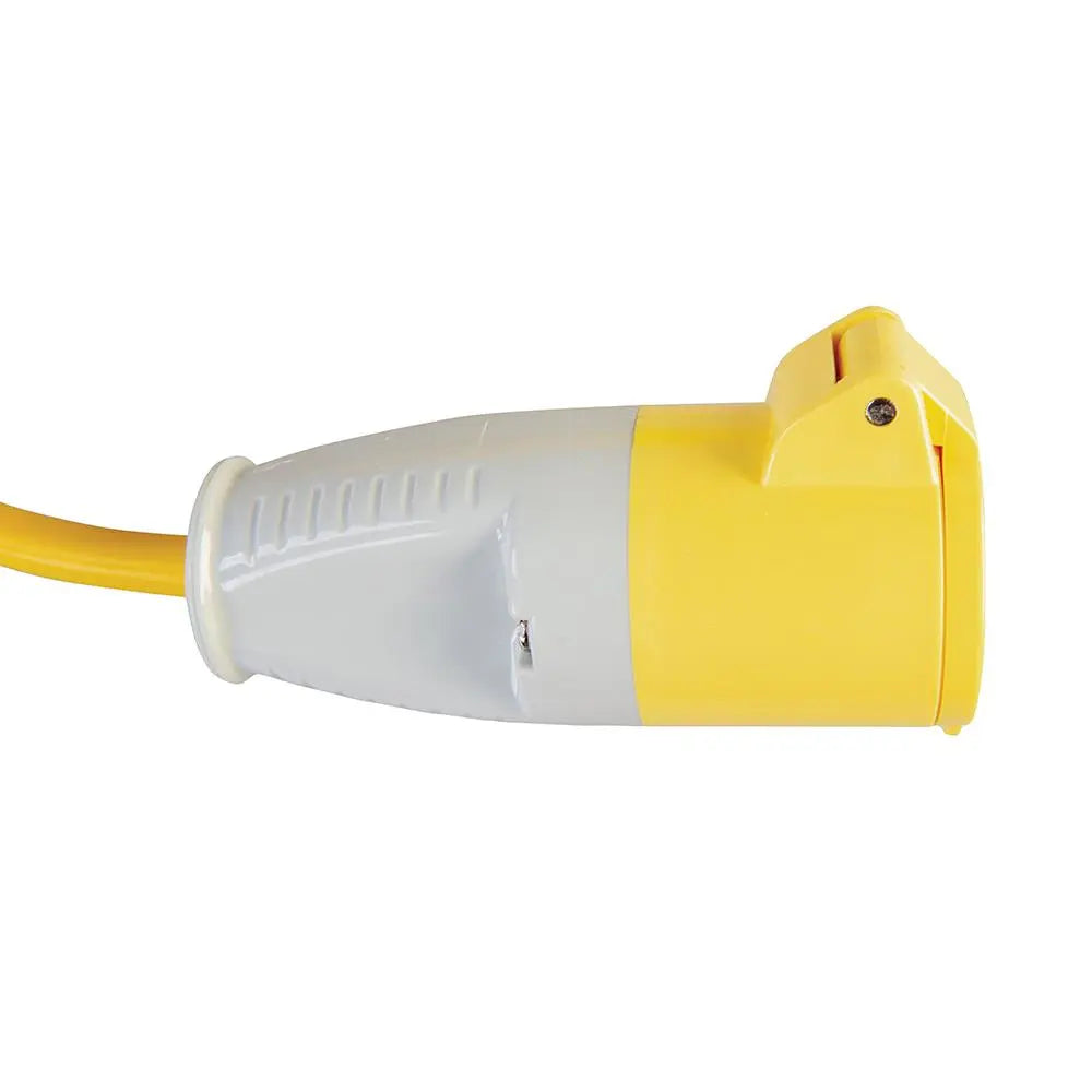 Defender Extension Lead Yellow 2.5mm2 32A 14m 110V E85235  White Rose Tools