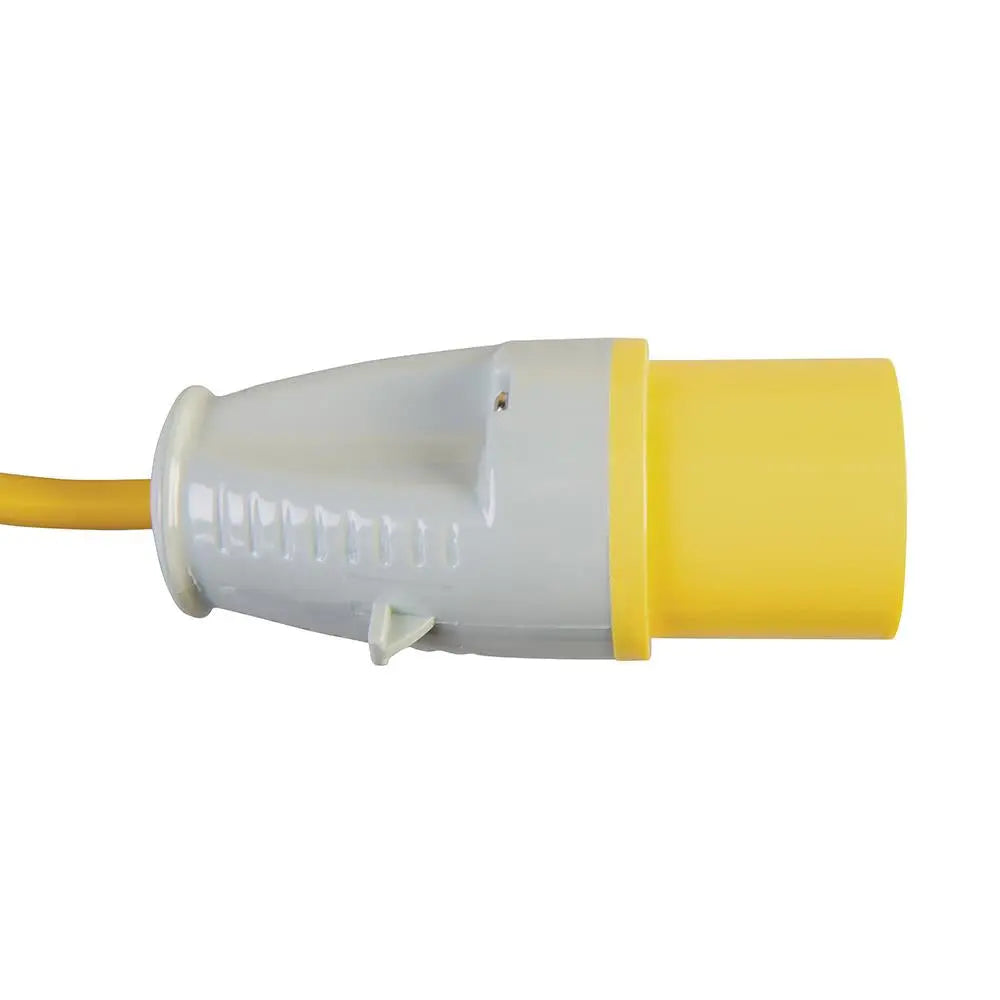 Defender Extension Lead Yellow 2.5mm2 32A 14m 110V E85235  White Rose Tools
