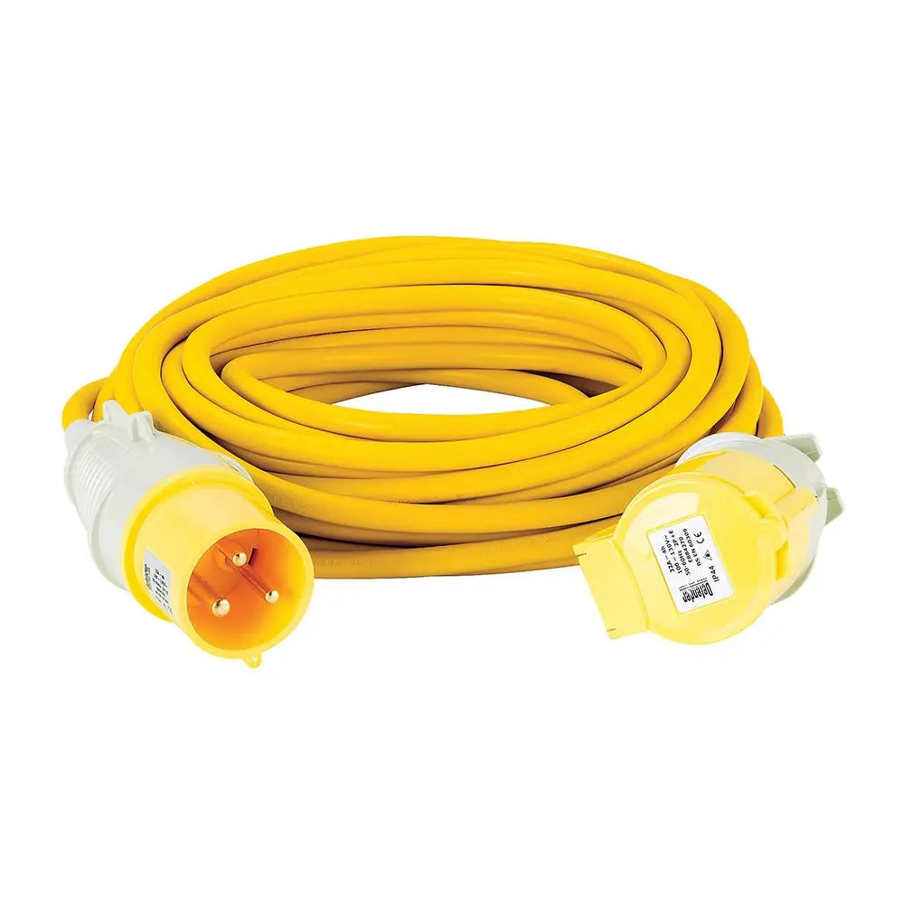 Defender Extension Lead Yellow 4mm2 32A 14m 110V E85240  White Rose Tools