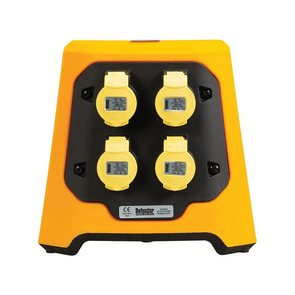 Defender Uplight V3 Multi Socket Base 4 x 16A (Base Only) 110V E712654  White Rose Tools