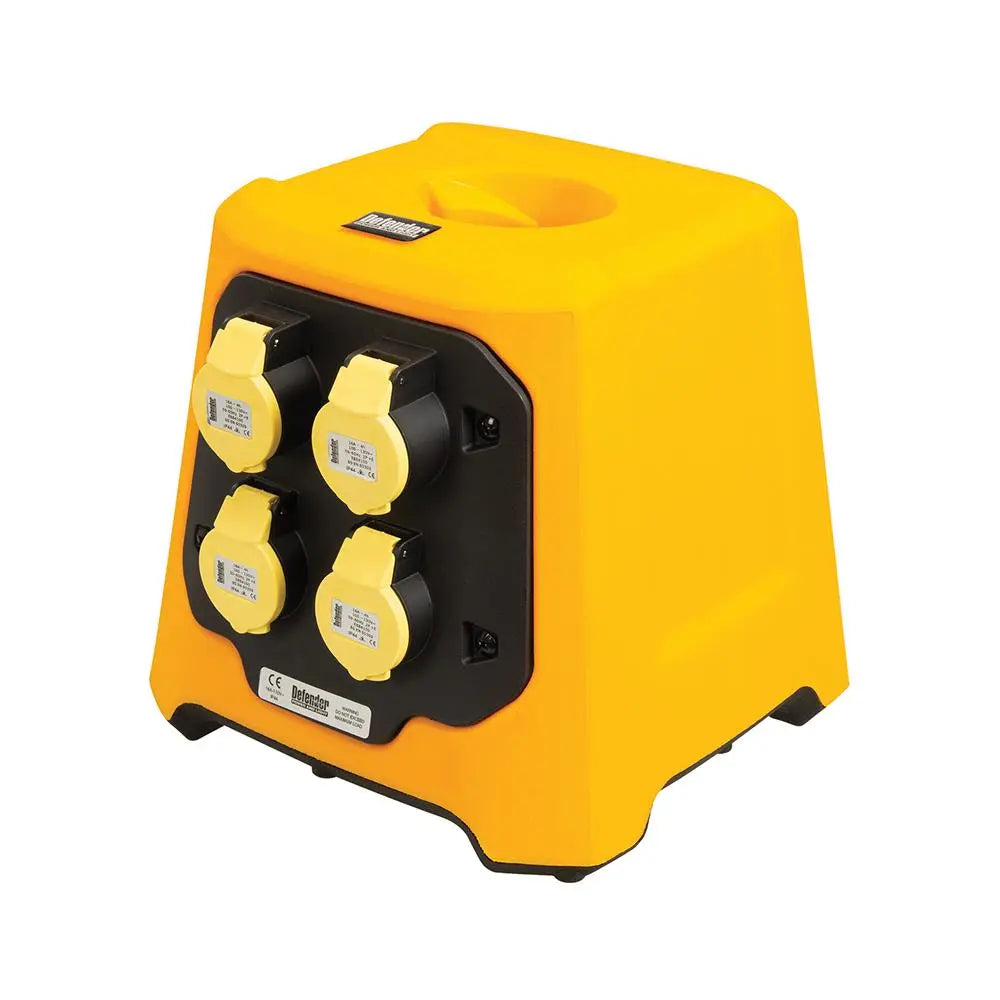 Defender Uplight V3 Multi Socket Base 4 x 16A (Base Only) 110V E712654  White Rose Tools
