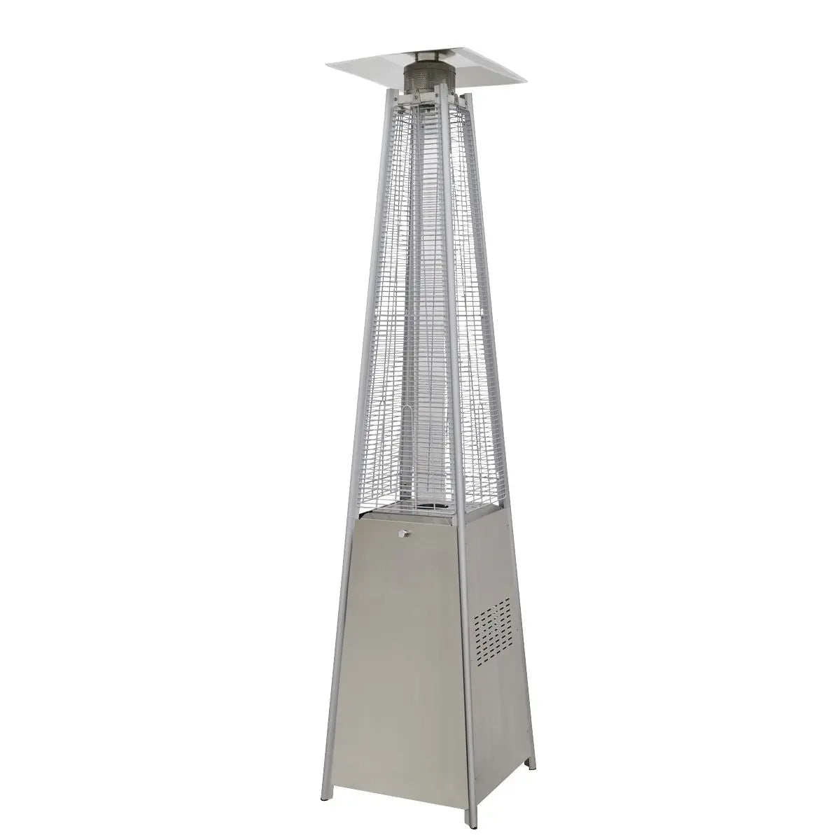 Dellonda 13kW Pyramid Gas Patio Heater 13kW Commercial/Garden Use - Stainless Steel  White Rose Tools