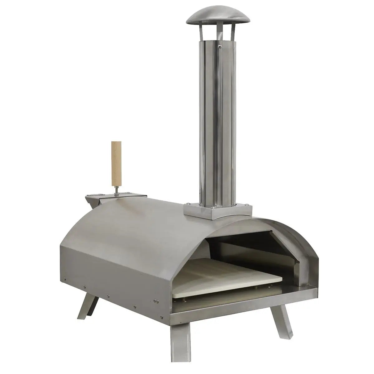 Dellonda 14" Portable Wood-Fired Pizza & Smoking Oven - Stainless Steel  White Rose Tools