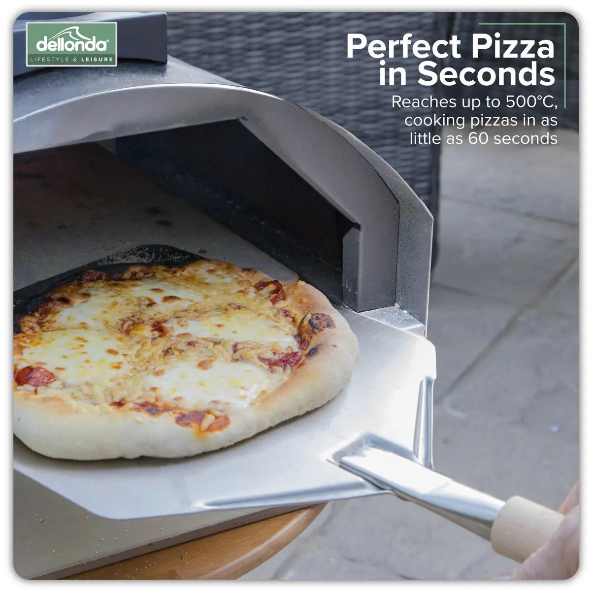 Dellonda 14" Portable Wood-Fired Pizza & Smoking Oven - Stainless Steel  White Rose Tools