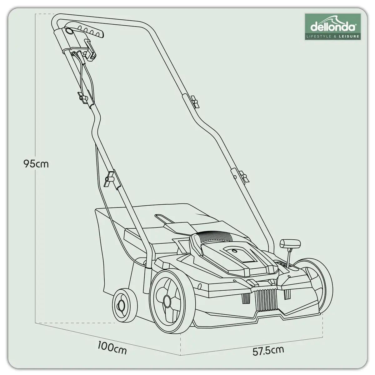 Dellonda 1500W Electric 2-in-1 Scarifier with 5-Heights, 36cm Cutting Diameter, 45L Grass Collection Bag, 10m Mains Cable, Hand Push  White Rose Tools