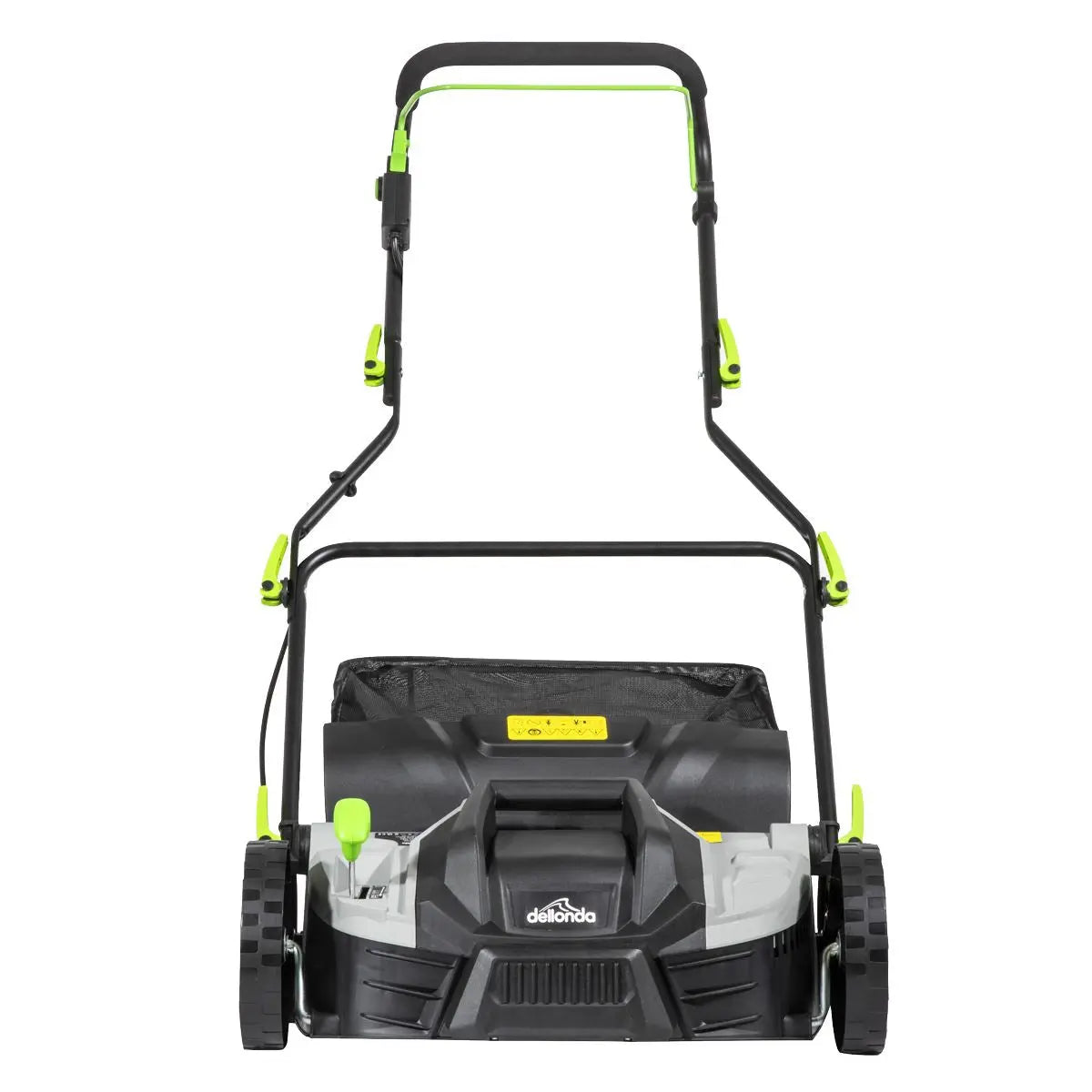 Dellonda 1500W Electric 2-in-1 Scarifier with 5-Heights, 36cm Cutting Diameter, 45L Grass Collection Bag, 10m Mains Cable, Hand Push  White Rose Tools