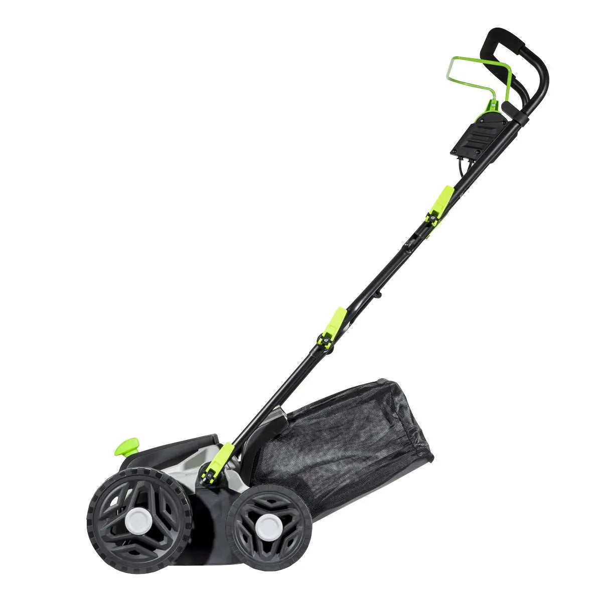 Dellonda 1500W Electric 2-in-1 Scarifier with 5-Heights, 36cm Cutting Diameter, 45L Grass Collection Bag, 10m Mains Cable, Hand Push  White Rose Tools