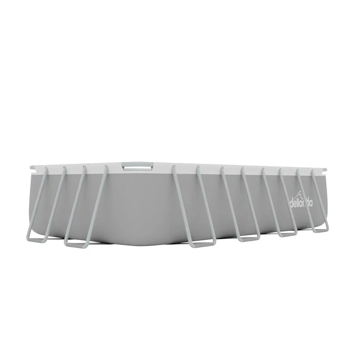 Dellonda 18ft Deluxe Steel Frame Swimming Pool, Rectangular with Filter Pump  White Rose Tools