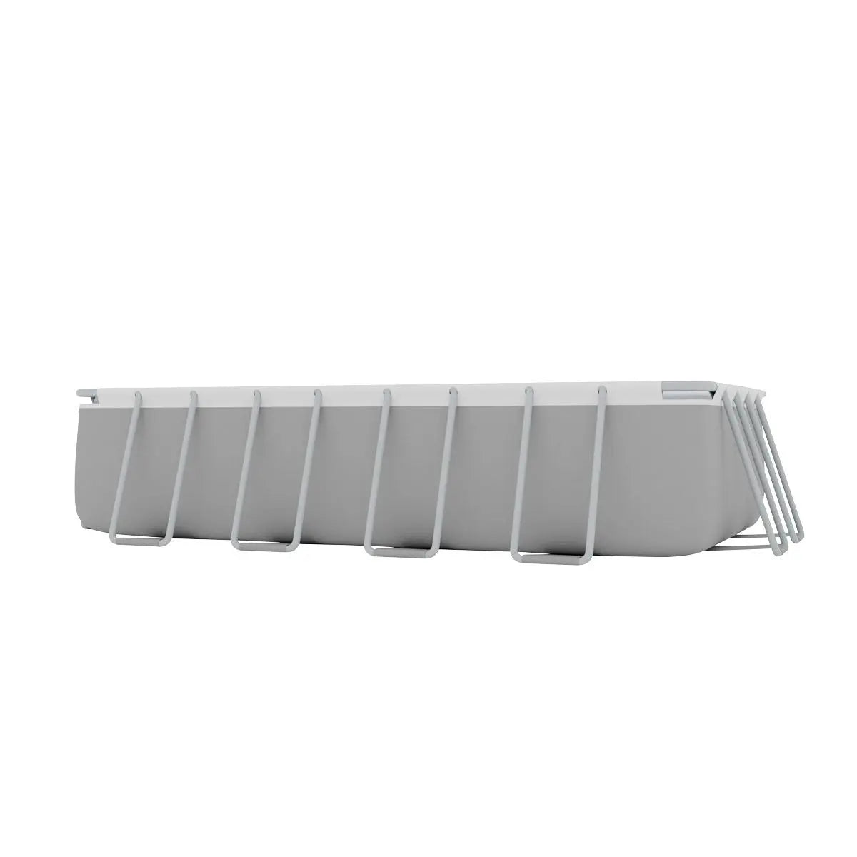 Dellonda 18ft Deluxe Steel Frame Swimming Pool, Rectangular with Filter Pump  White Rose Tools