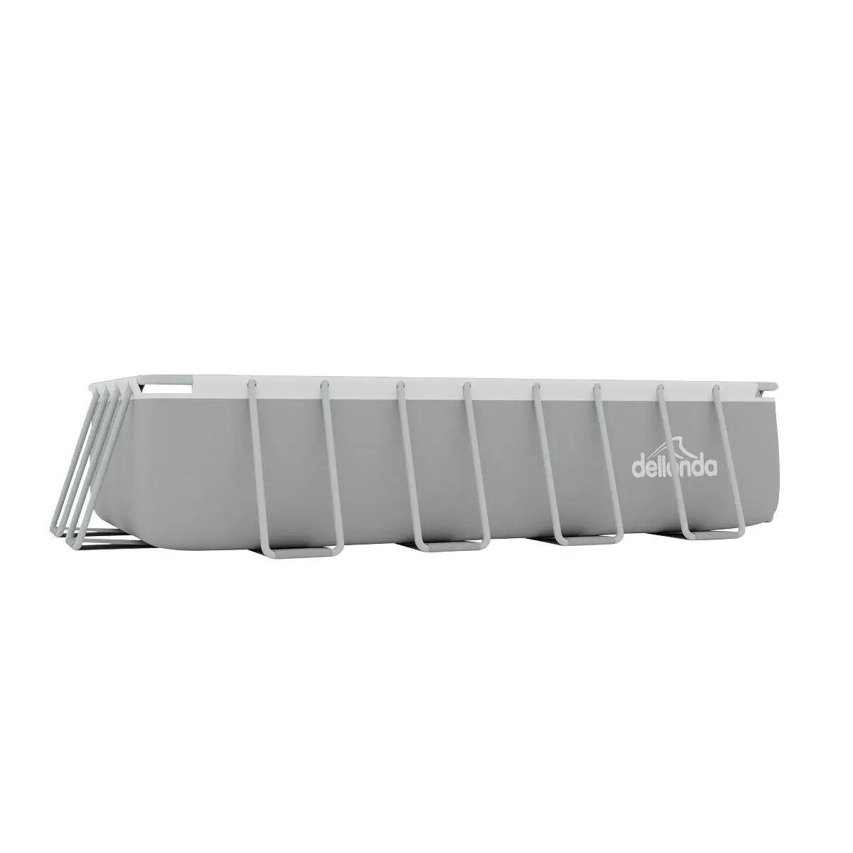 Dellonda 18ft Deluxe Steel Frame Swimming Pool, Rectangular with Filter Pump  White Rose Tools
