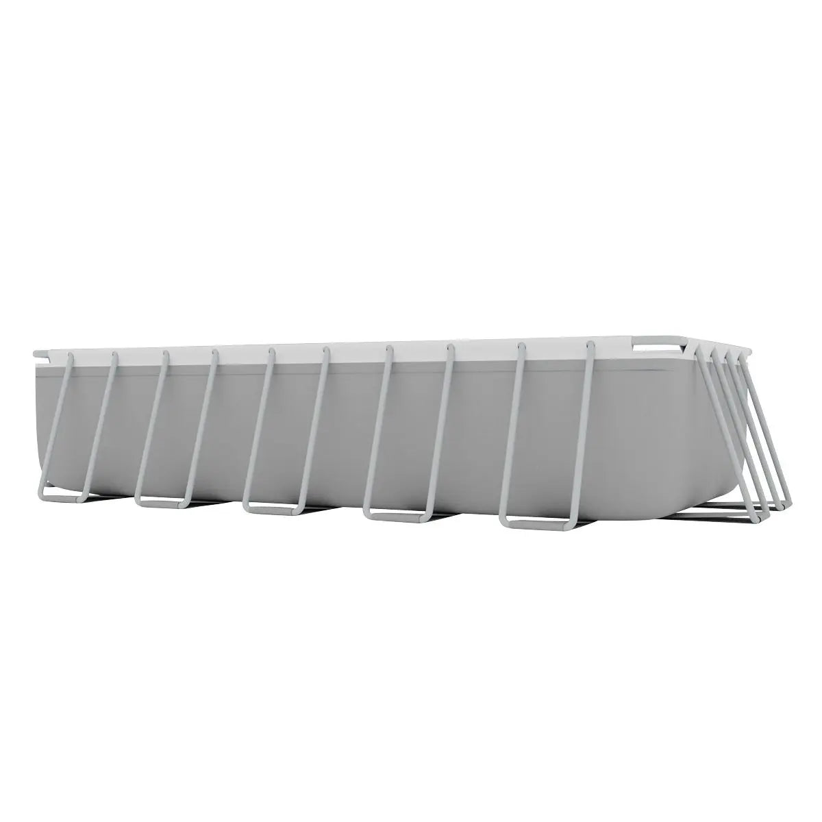 Dellonda 21ft Deluxe Steel Frame Swimming Pool, Rectangular with Step Ladder, Pool and Ground Covers and Filter Sand Pump  White Rose Tools