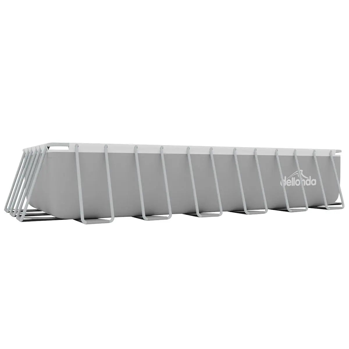 Dellonda 25ft Deluxe Steel Frame Swimming Pool with Step Ladder, Ground Covers and Filter Pump  White Rose Tools