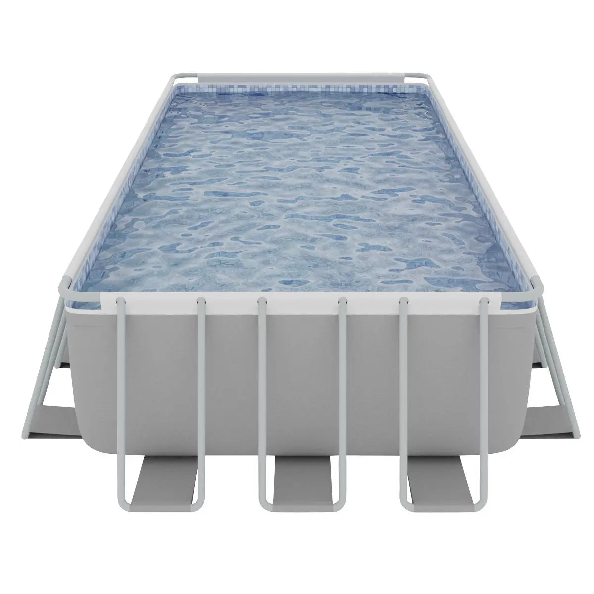 Dellonda 25ft Deluxe Steel Frame Swimming Pool with Step Ladder, Ground Covers and Filter Pump  White Rose Tools