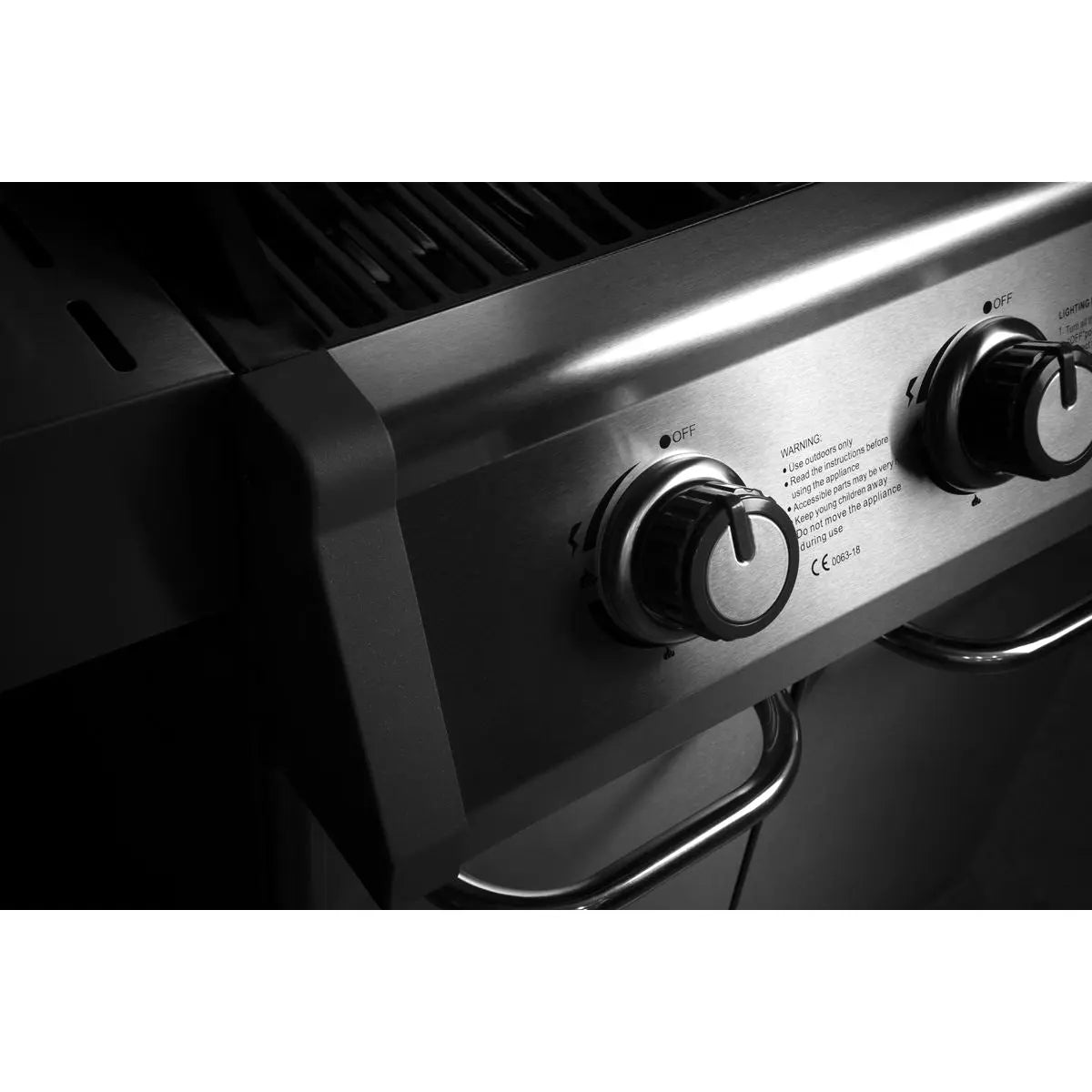 Dellonda 3 Burner Deluxe Gas BBQ Grill with Piezo Ignition & Wheels - Stainless Steel  White Rose Tools