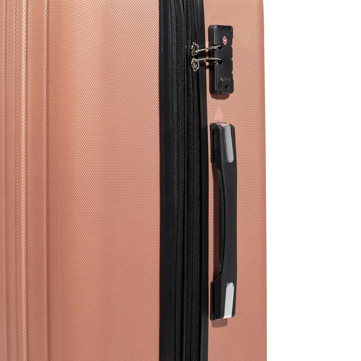 Dellonda 3-Piece Lightweight ABS Luggage Set with Integrated TSA Approved Combination Lock - Rose Gold - DL125  White Rose Tools