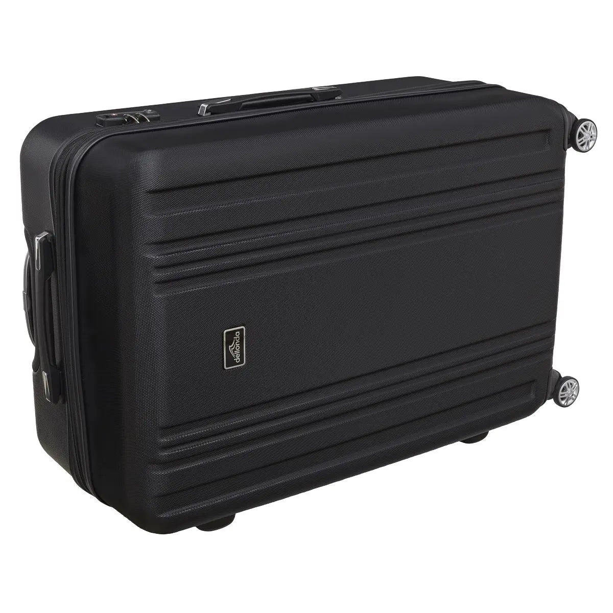Dellonda 3-Piece Lightweight Luggage Suitcase Trolley Set ABS TSA Lock Black  White Rose Tools