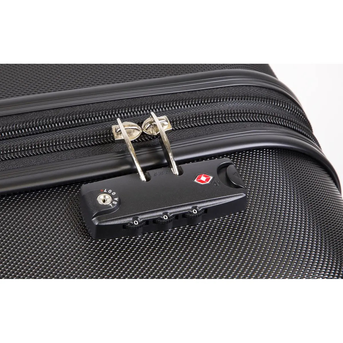 Dellonda 3-Piece Lightweight Luggage Suitcase Trolley Set ABS TSA Lock Black  White Rose Tools