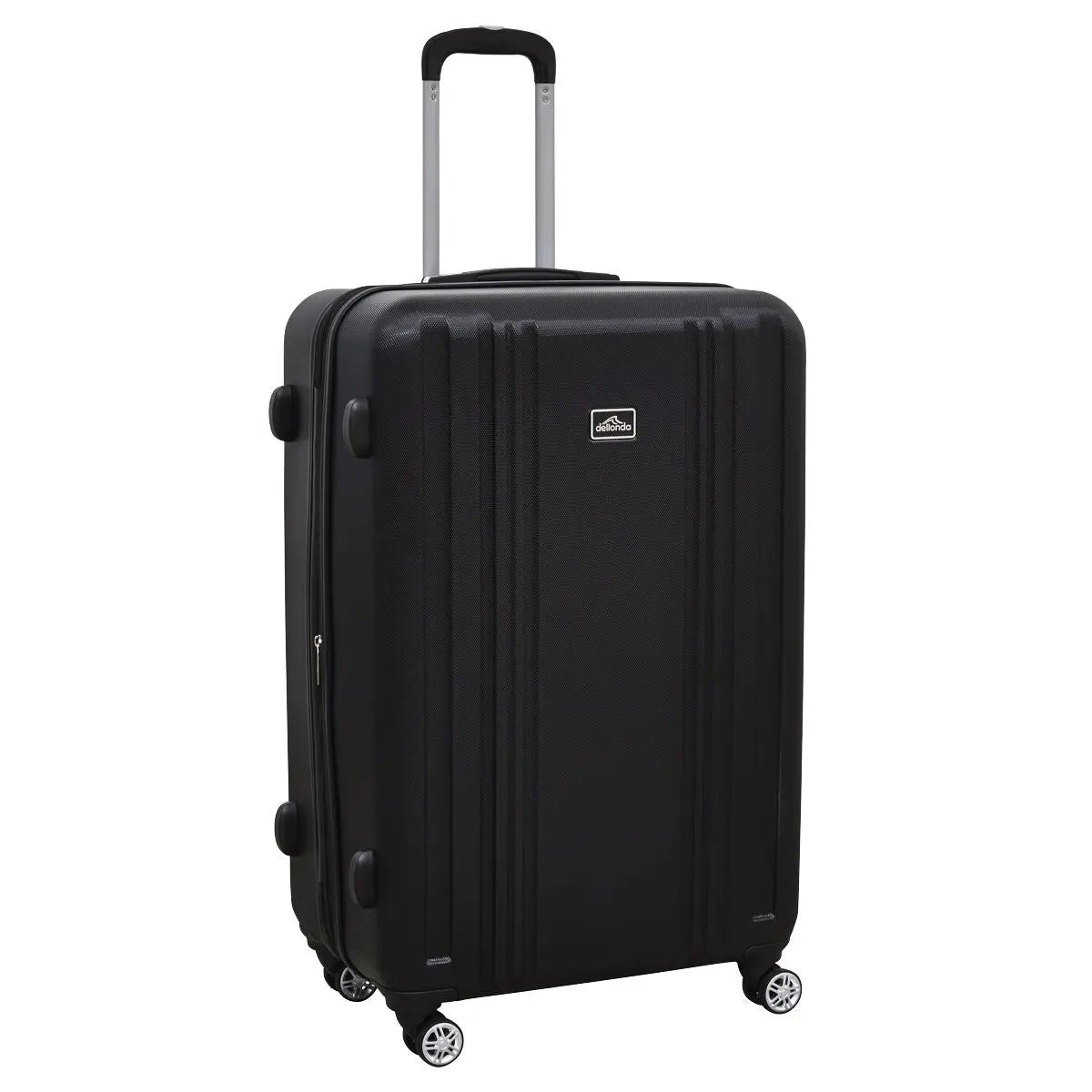 Dellonda 3-Piece Lightweight Luggage Suitcase Trolley Set ABS TSA Lock Black  White Rose Tools