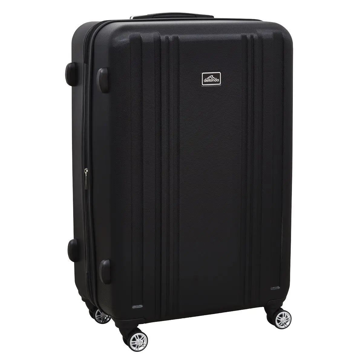 Dellonda 3-Piece Lightweight Luggage Suitcase Trolley Set ABS TSA Lock Black  White Rose Tools