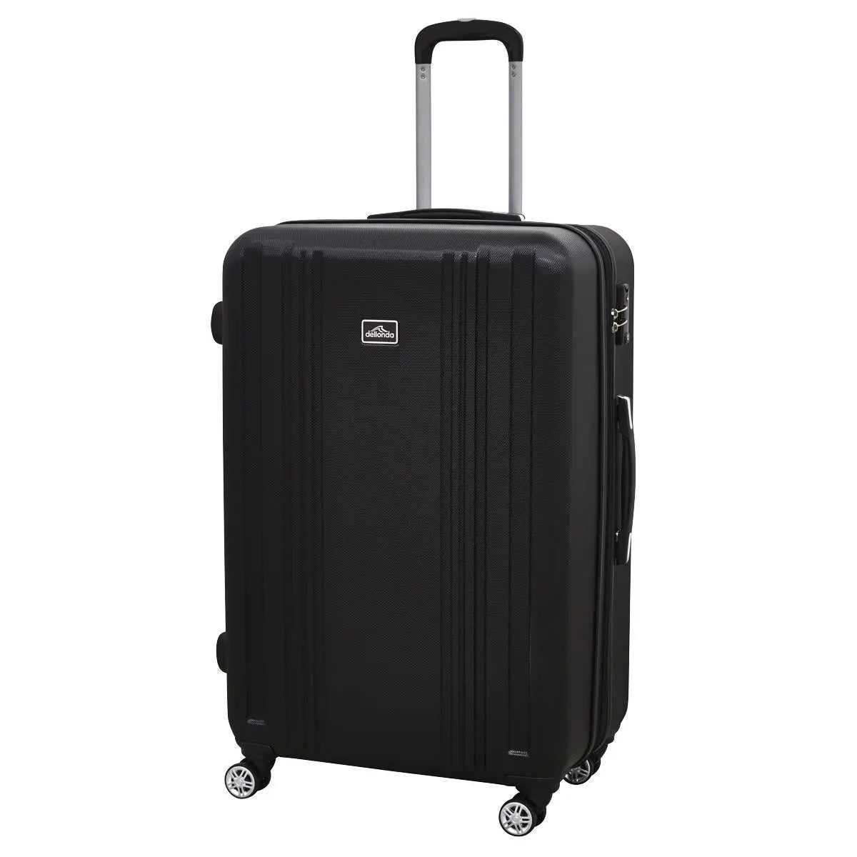 Dellonda 3-Piece Lightweight Luggage Suitcase Trolley Set ABS TSA Lock Black  White Rose Tools
