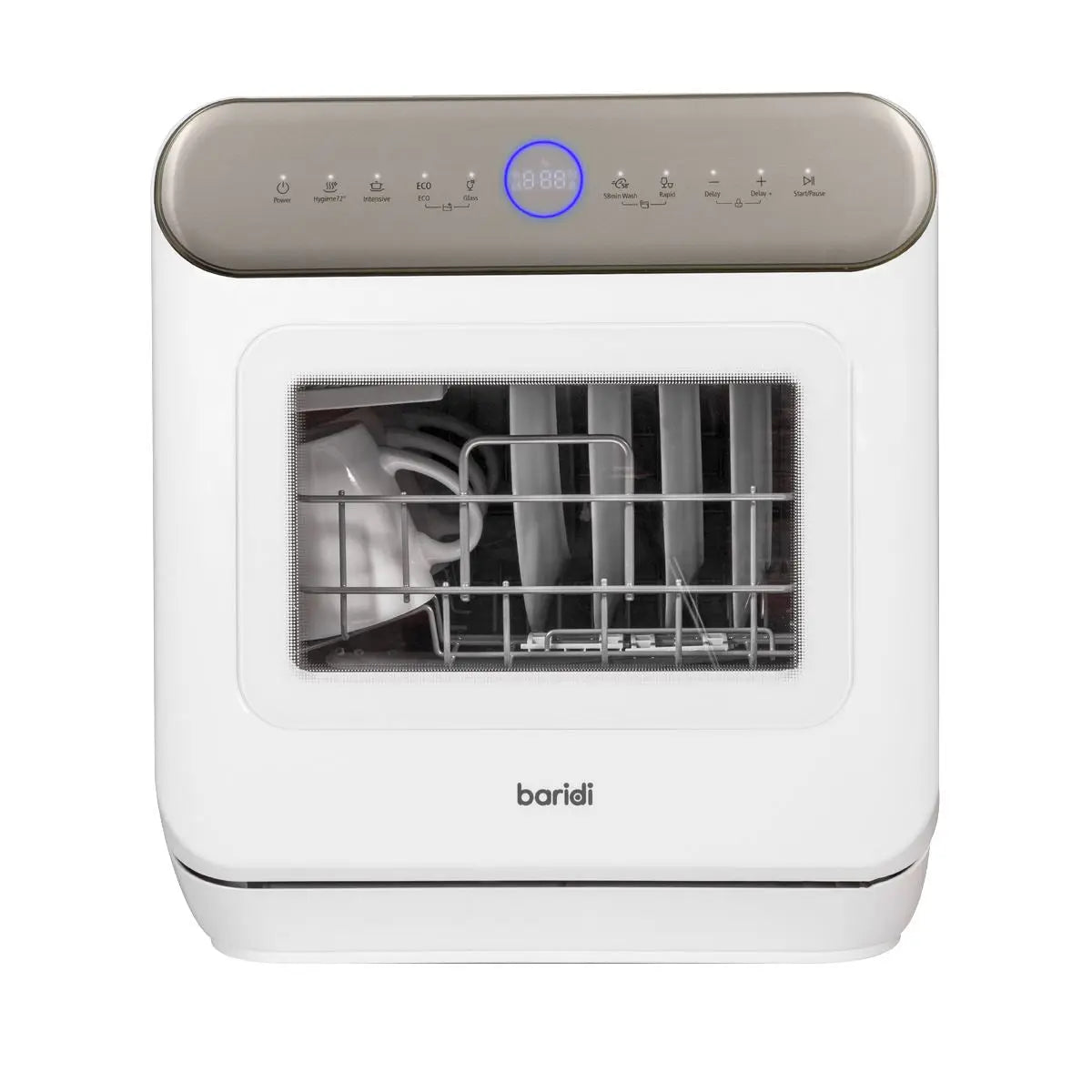 Dellonda 3 Place Settings Mini Portable Tabletop Dishwasher with 7 Wash Functions  White Rose Tools