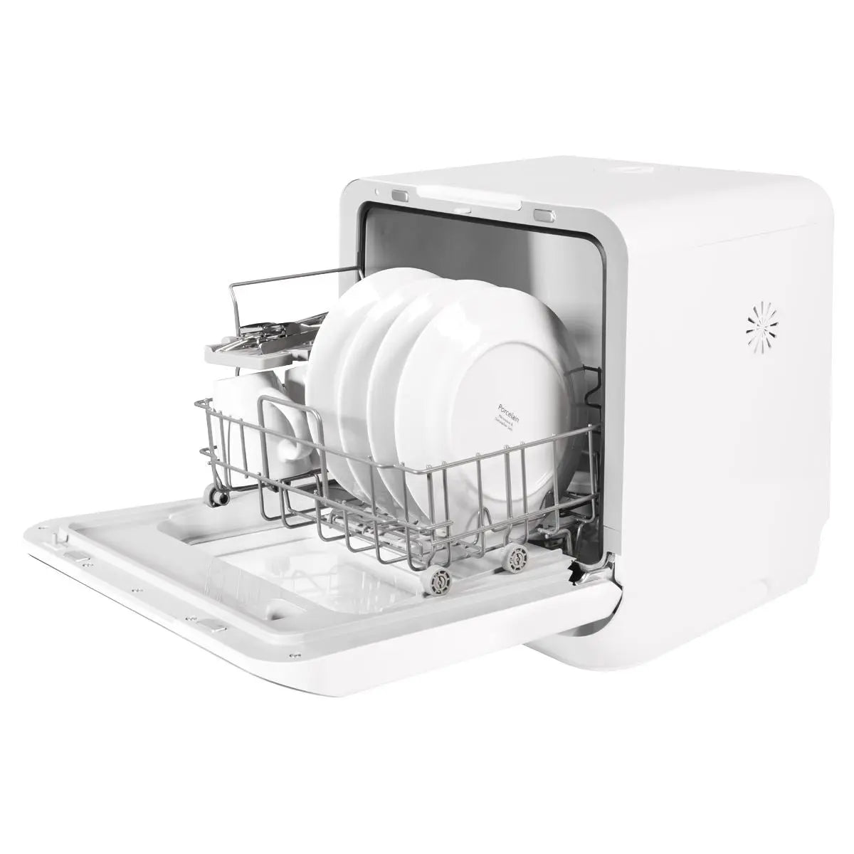 Dellonda 3 Place Settings Mini Portable Tabletop Dishwasher with 7 Wash Functions  White Rose Tools