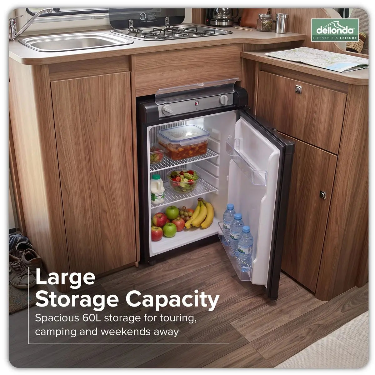 Dellonda 3-Way Fridge 60L  White Rose Tools